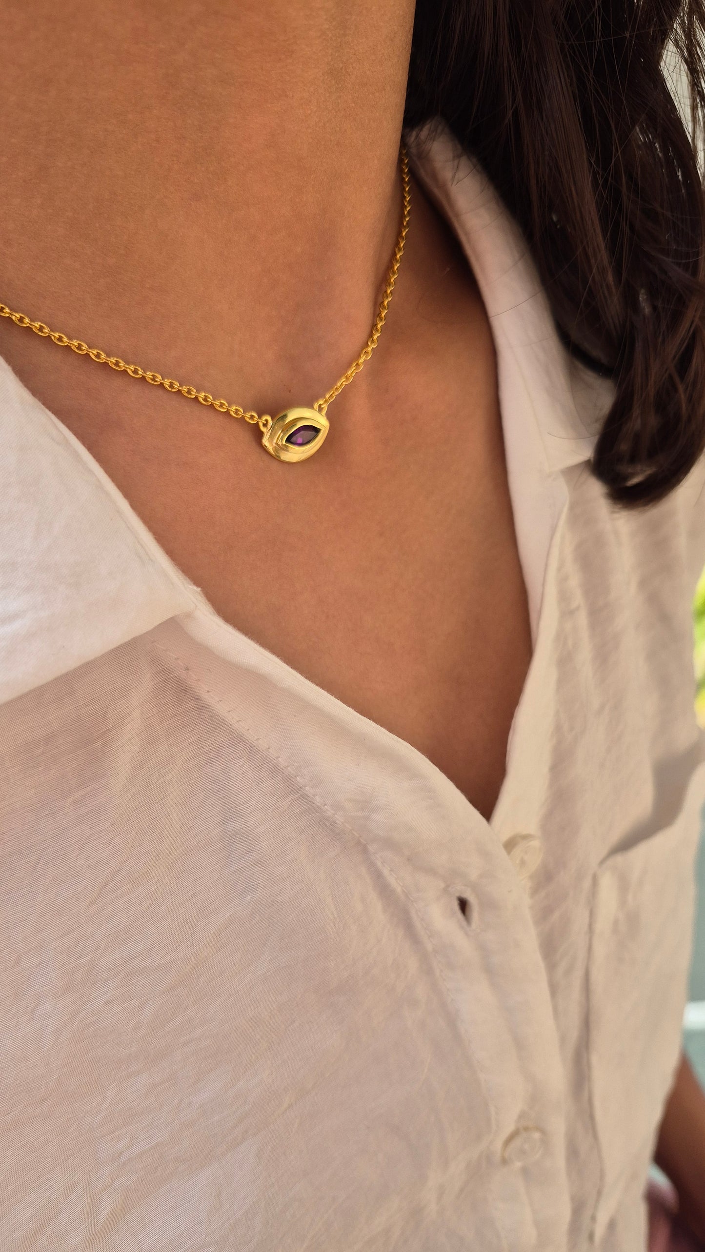 Nazar - Amethyst Evil Eye Necklace