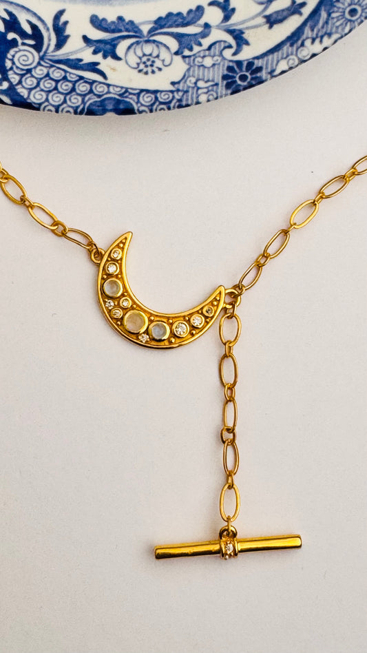 Hiraya - Moonstone Moon Pendant