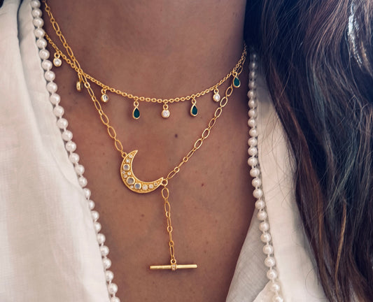 Green Dust Choker - Onyx Drop