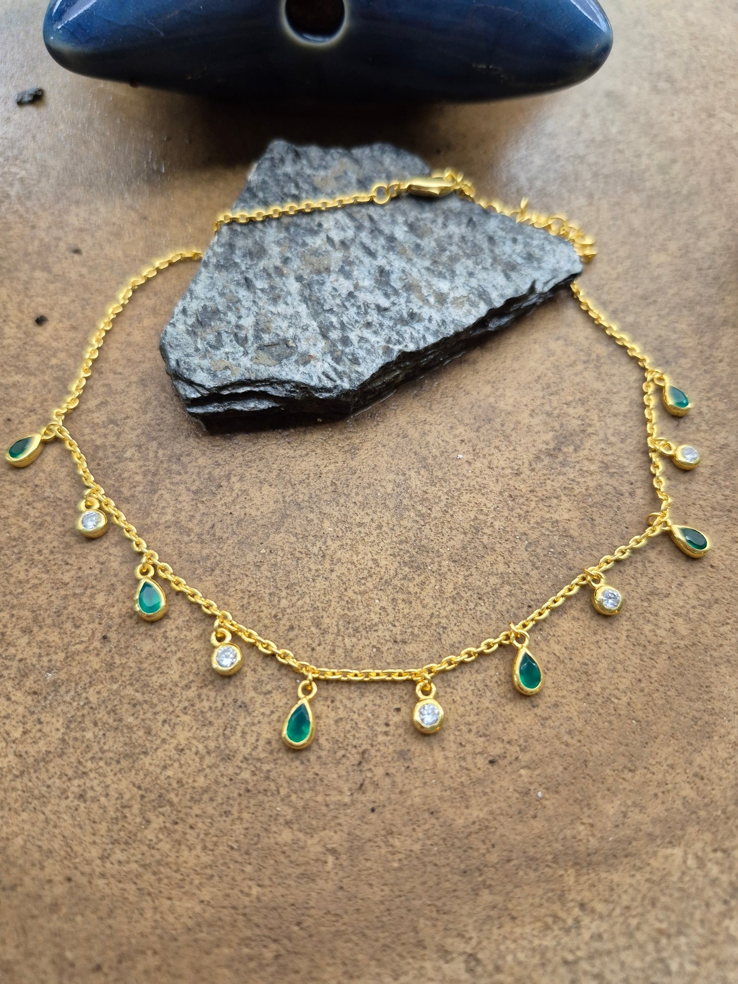 green onyx choker