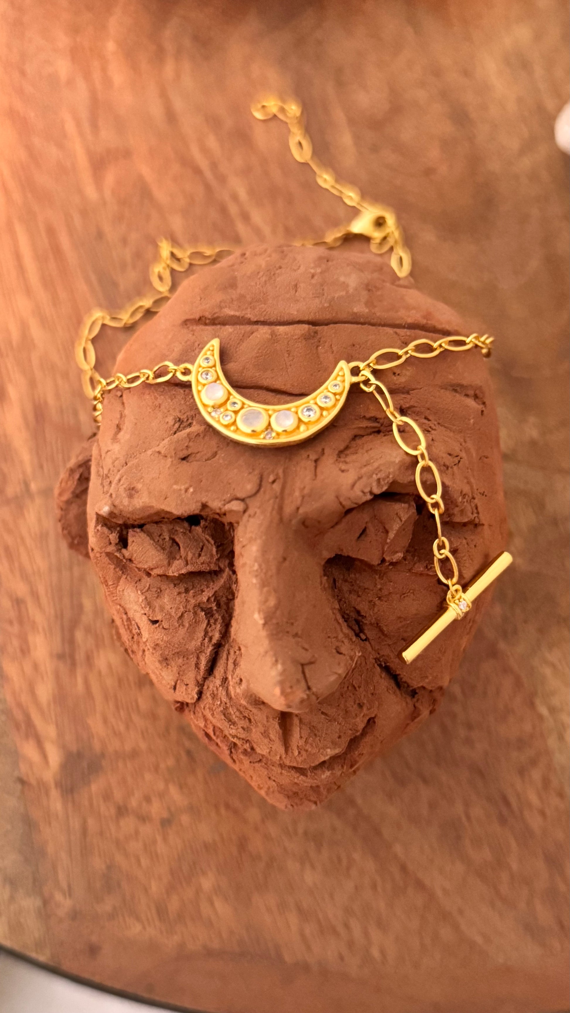 moonstone moon pendant