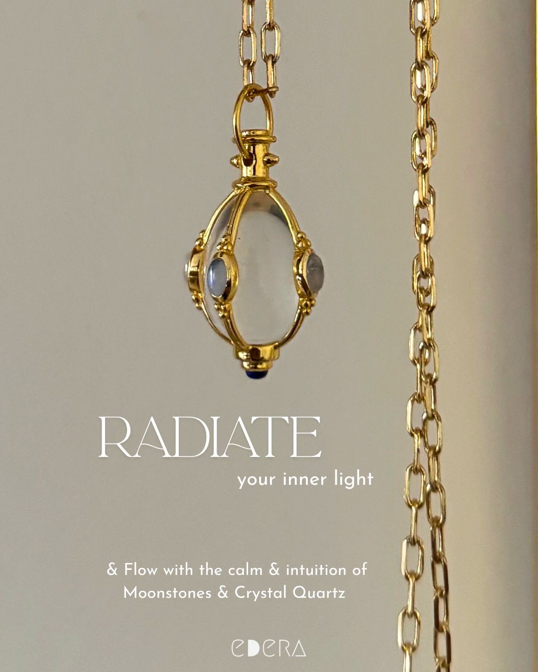 radiate calm quartz pendant