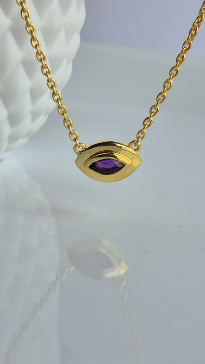 Nazar - Amethyst Evil Eye Necklace