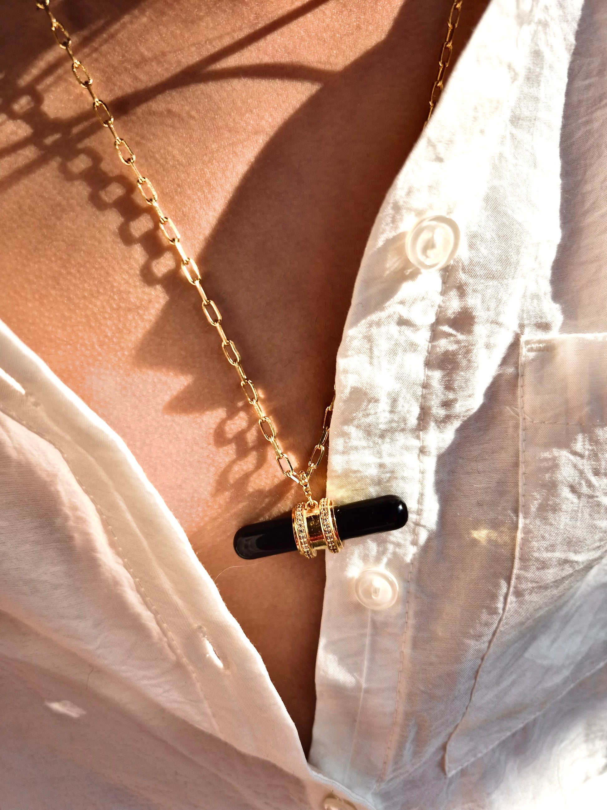 Black Onyx Pendant Necklace