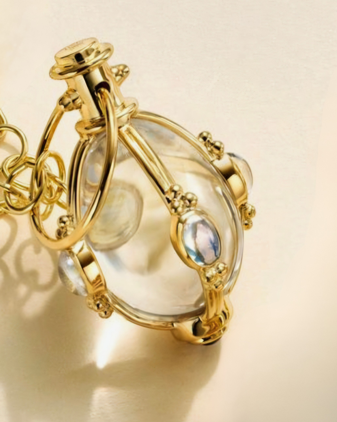 crystal quartz moonstone pendant