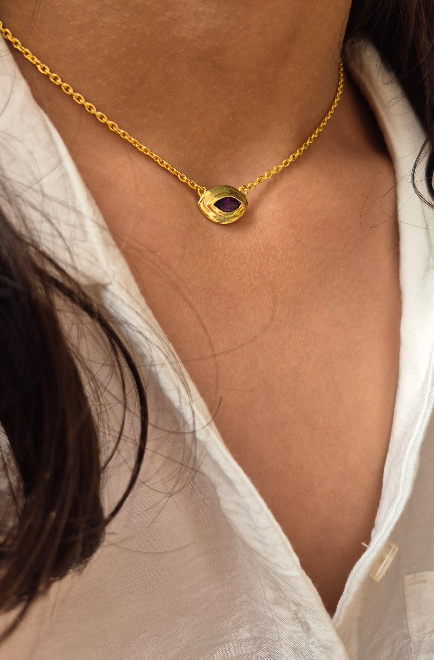 evil eye amethyst necklace