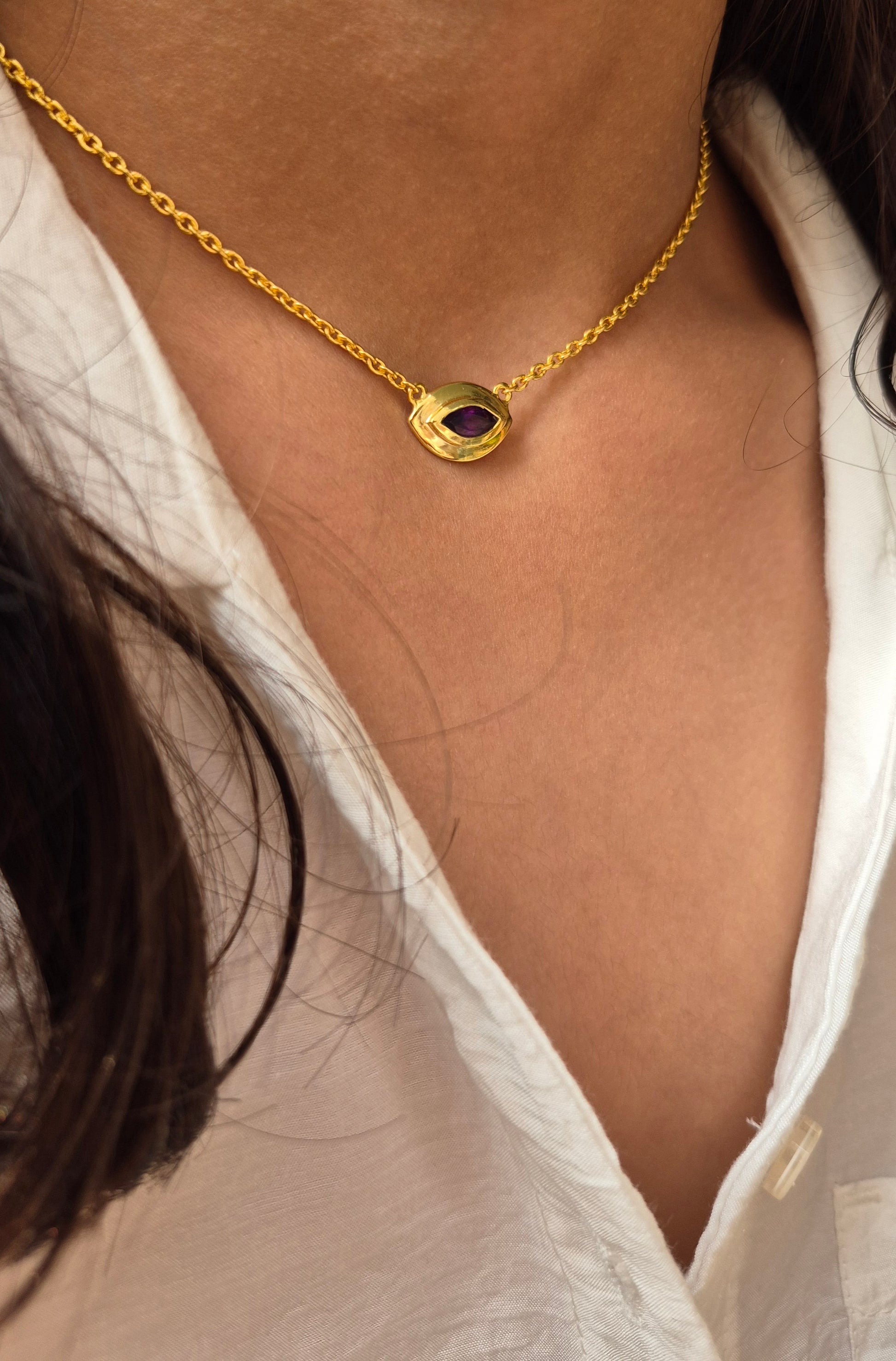 evil eye amethyst necklace