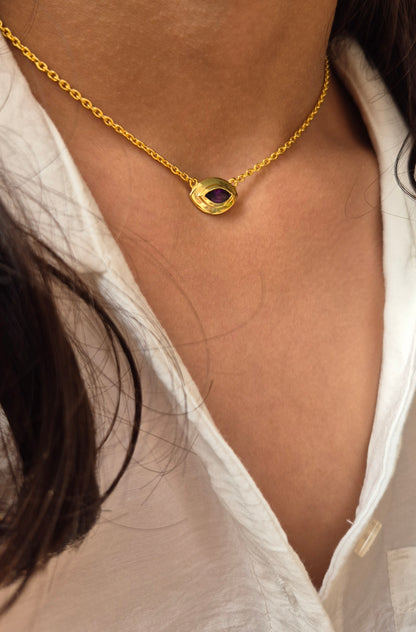 evil eye amethyst necklace
