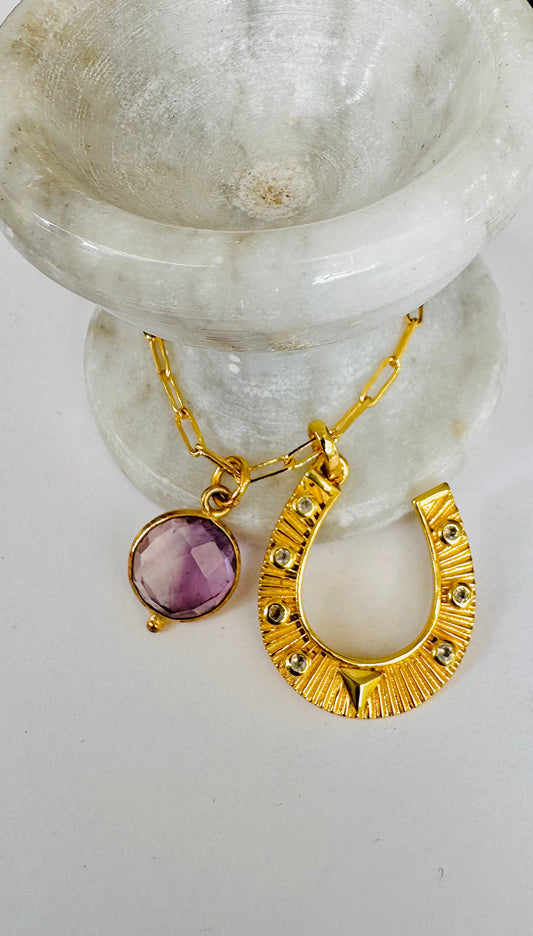 good luck horse shoe charm necklace