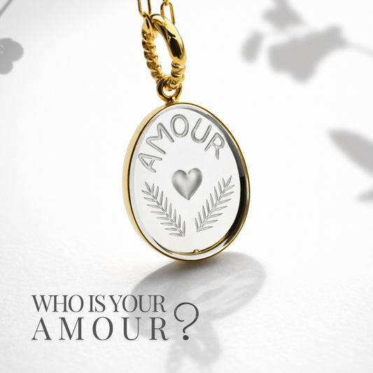 Amour - Hand Carved Quartz Love Necklace