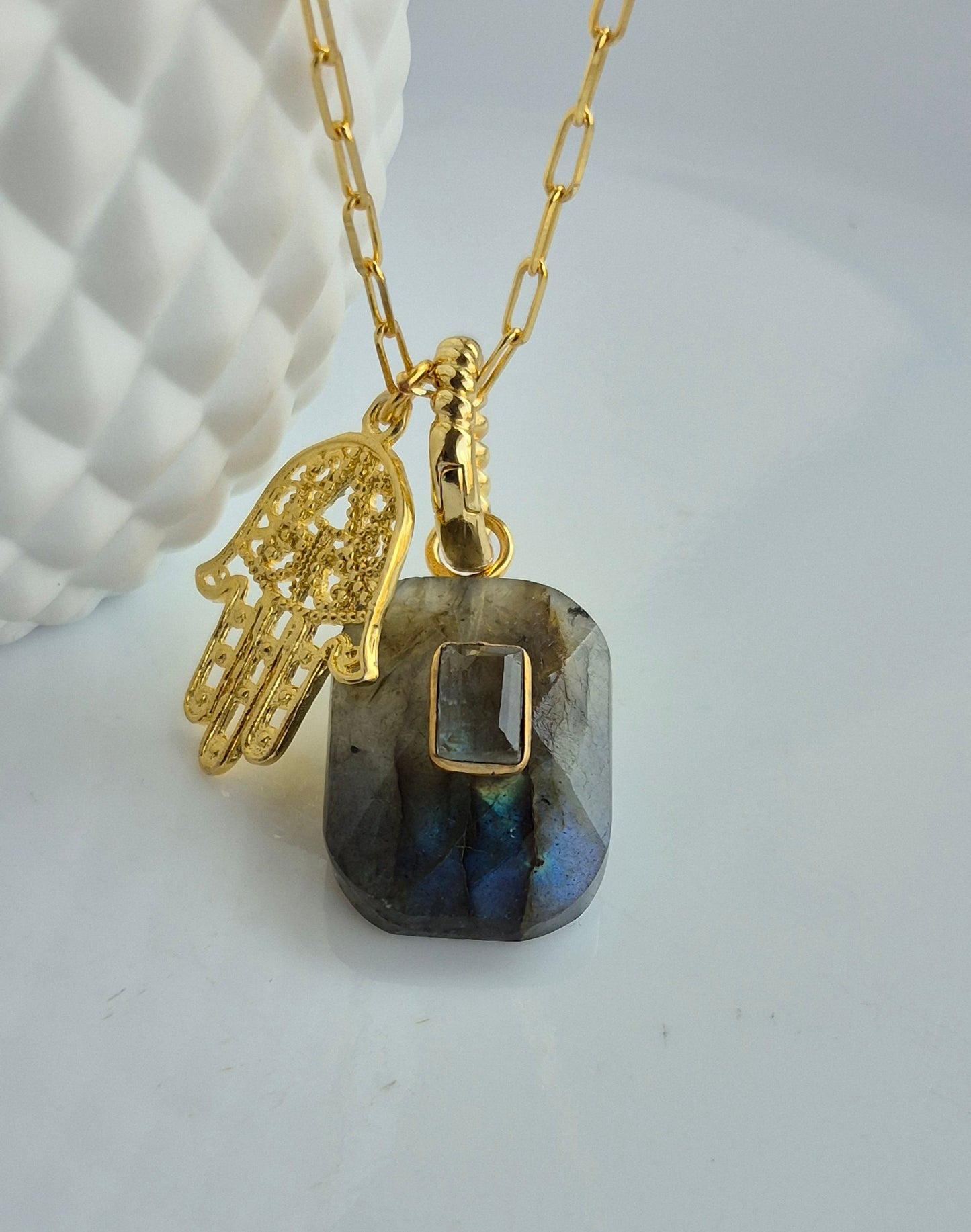 labradorite hamsa eck chain
