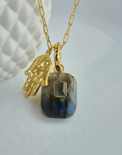 labradorite hamsa eck chain