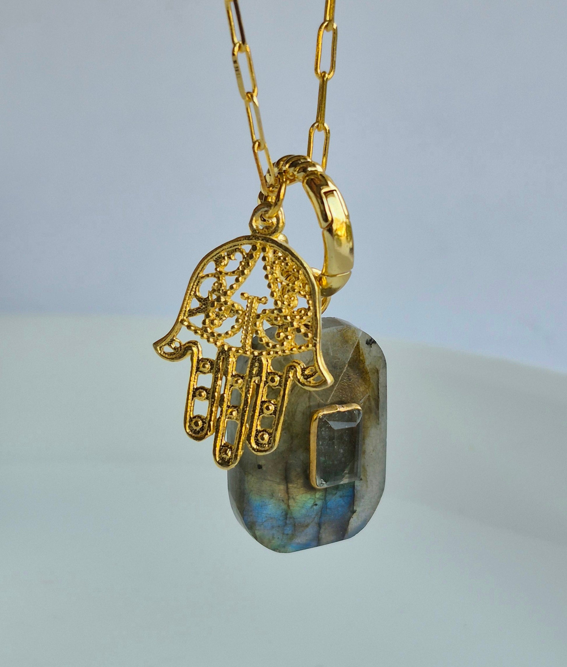 labradorite neck pendant
