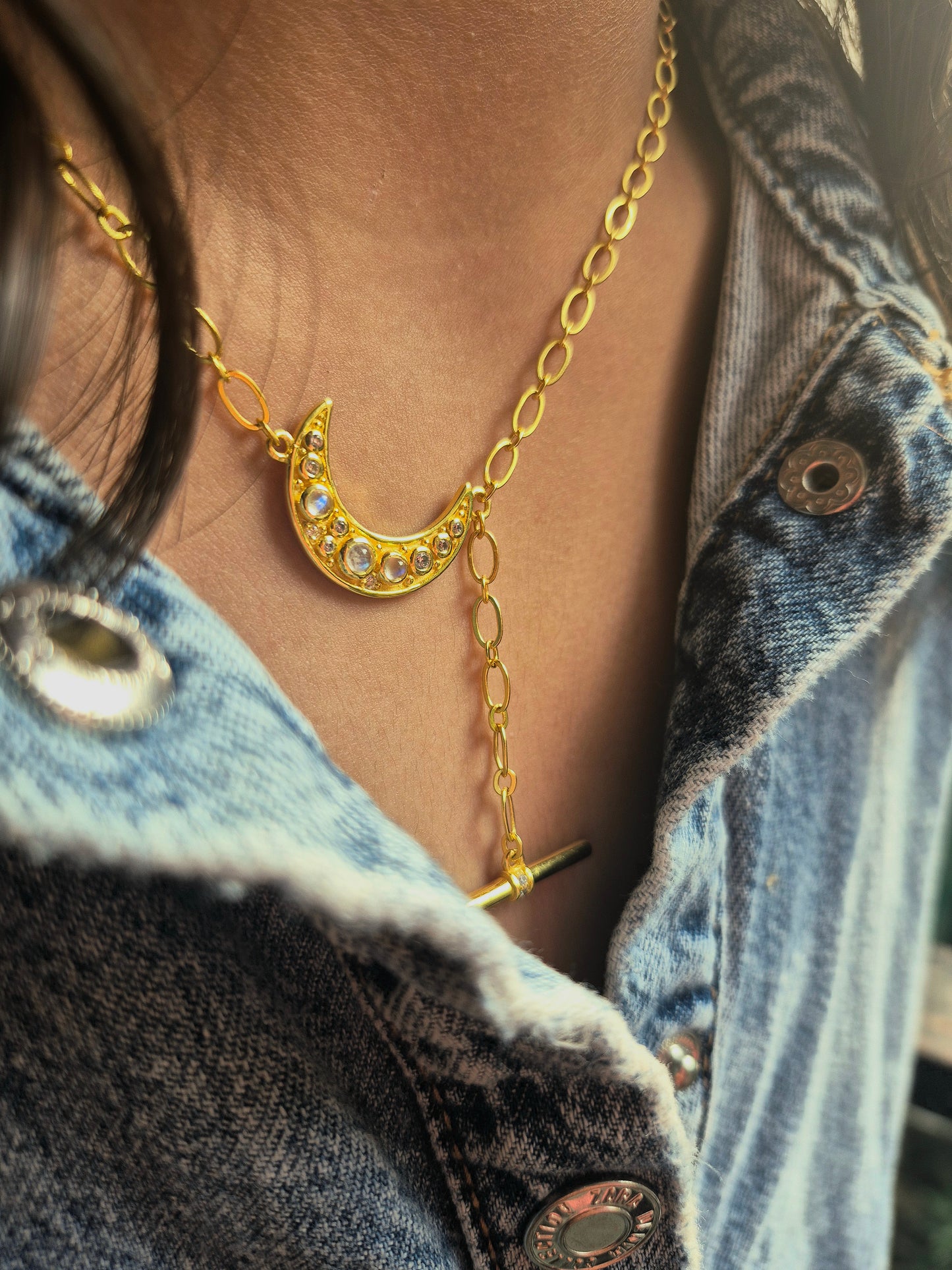 moon t bar necklace